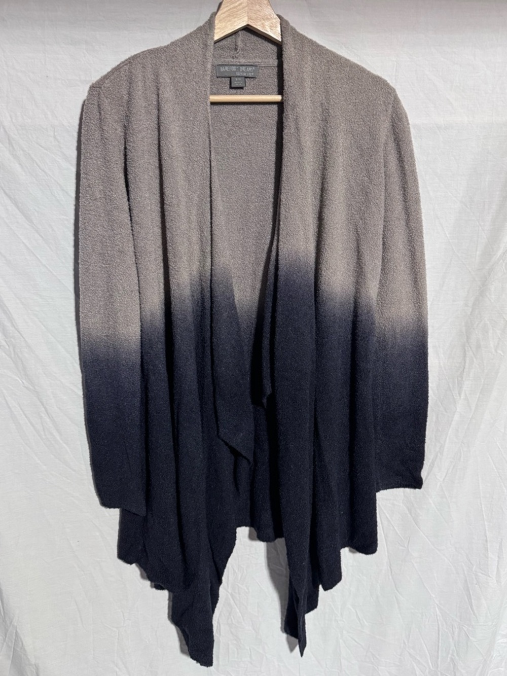 Barefoot Dreams dip ombre blue to gray waterfall cardigan Size Small Medium